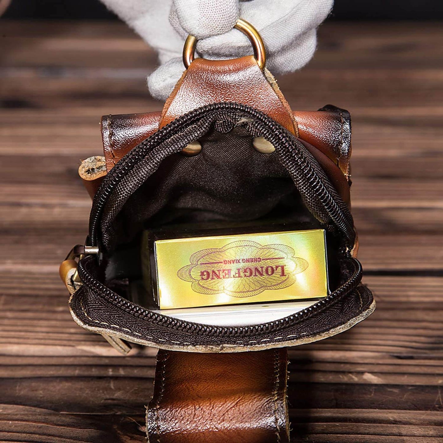 Men’s Genuine Leather Waist Bag – Anti-Radiation Travel Belt Pouch with Magnetic Closure