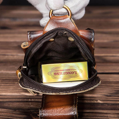 Men’s Genuine Leather Waist Bag – Anti-Radiation Travel Belt Pouch with Magnetic Closure