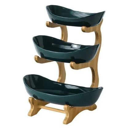 BambuNest – Modern Bamboo Fruit Basket with Removable Trays & Multi-Tier Design