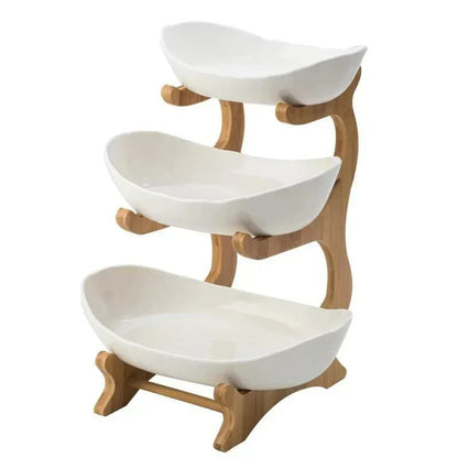 BambuNest – Modern Bamboo Fruit Basket with Removable Trays & Multi-Tier Design