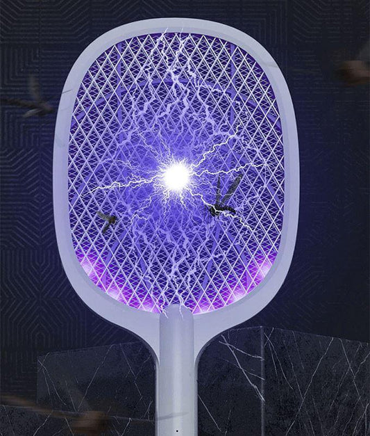 Electric Mosquito Swatter Racket – USB Rechargeable Bug Zapper with LED Lure Technology
