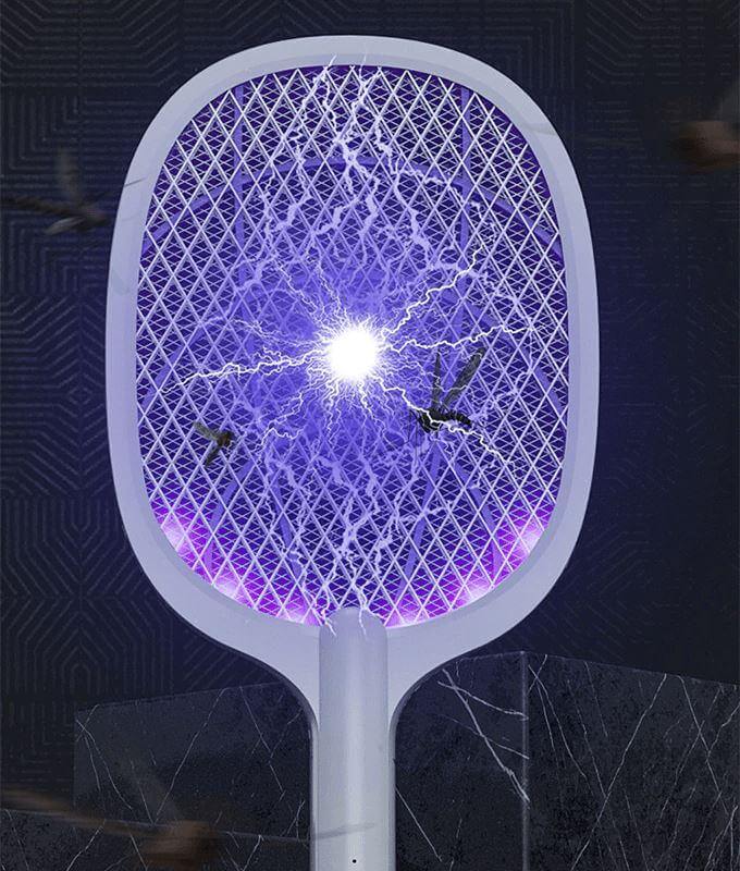 Electric Mosquito Swatter Racket – USB Rechargeable Bug Zapper with LED Lure Technology