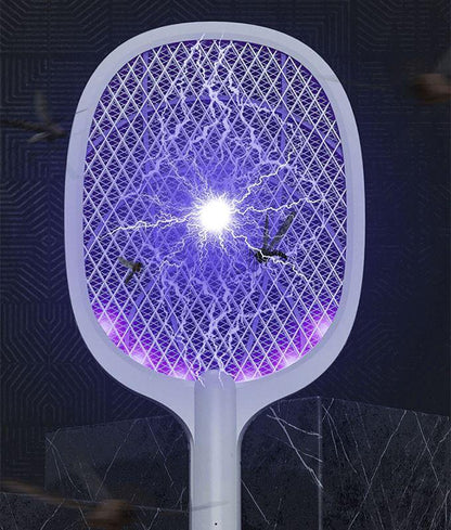 Electric Mosquito Swatter Racket – USB Rechargeable Bug Zapper with LED Lure Technology