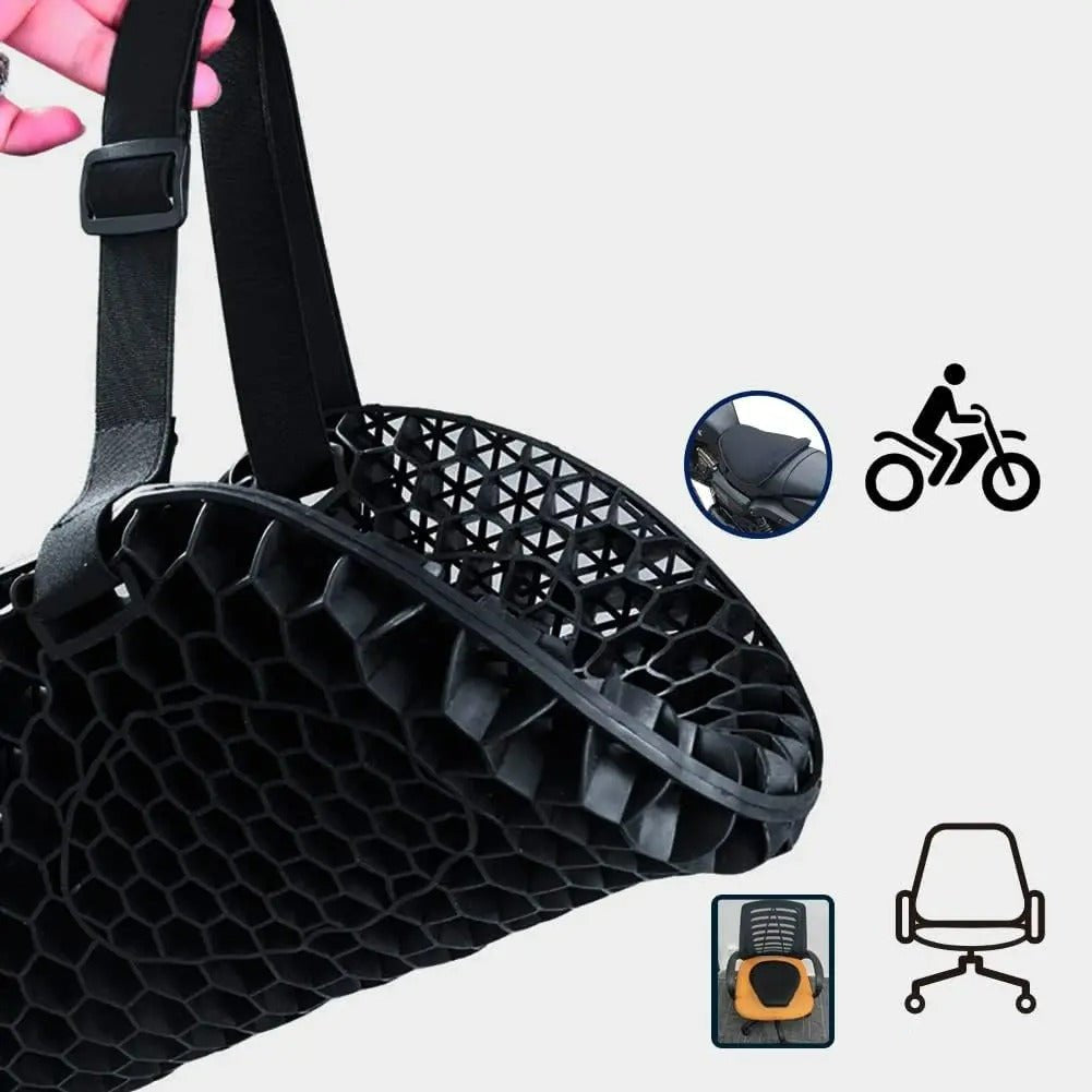 HoneyRide – 3D Honeycomb Shock-Relief Motorcycle Seat Cushion