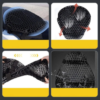 HoneyRide – 3D Honeycomb Shock-Relief Motorcycle Seat Cushion