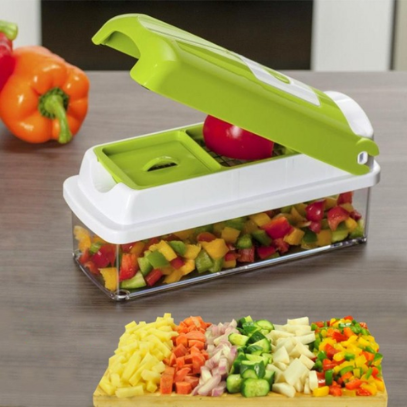 KitchenMaster 12-in-1 Multifunction Vegetable Chopper & Slicer – Safe & Time-Saving Design