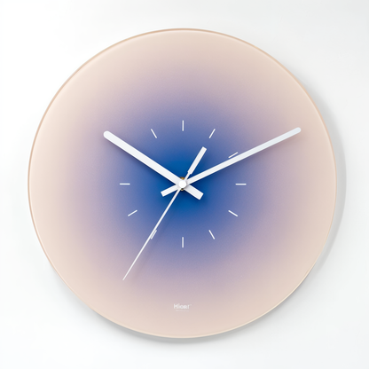 Sunset Glass Wall Clock – Vibrant Silent Non-Ticking Round Clock for Home Decor