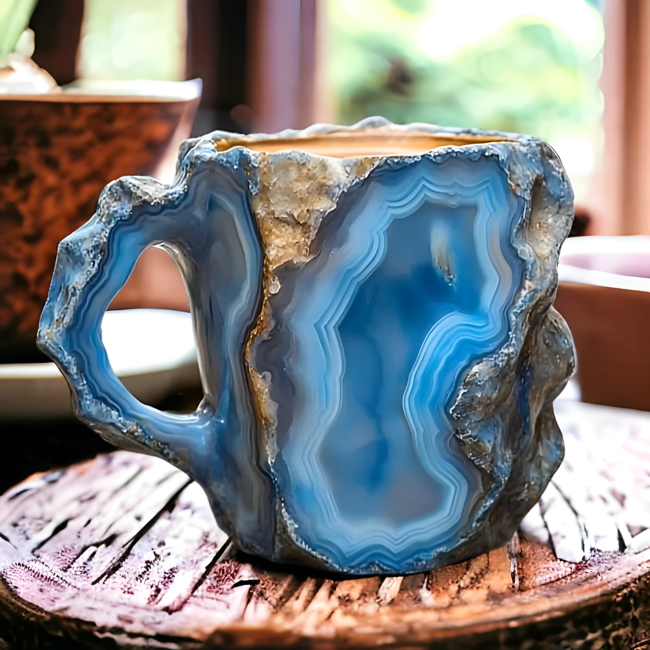 GemCup Crystal Coffee Mug – Elegant 300ml Mineral-Inspired Glass Cup