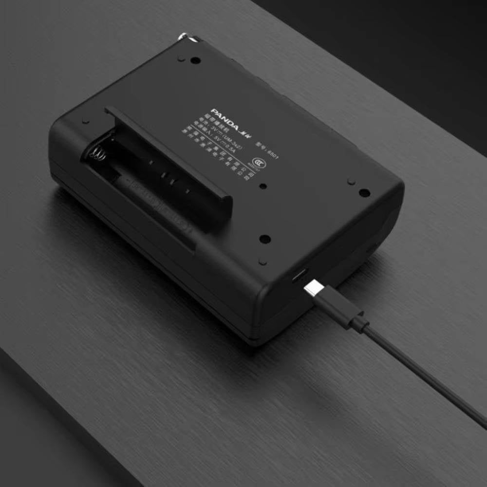 Panda Portable Cassette Player with AM/FM Radio & Dual Power – Vintage Audio Recorder