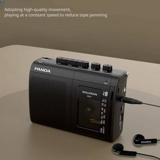 Panda Portable Cassette Player with AM/FM Radio & Dual Power – Vintage Audio Recorder