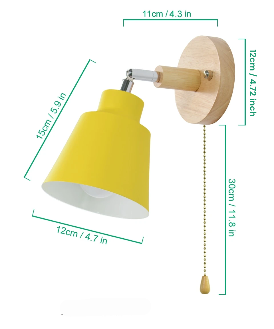 Rotating Wall Lamp with Pull Switch – Adjustable Modern Light Fixture for Bedroom & Living Room