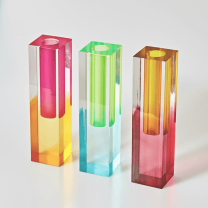 Crystalix | Modern Acrylic Prism Vase – Sleek Geometric Design for Contemporary Floral & Interior Decor