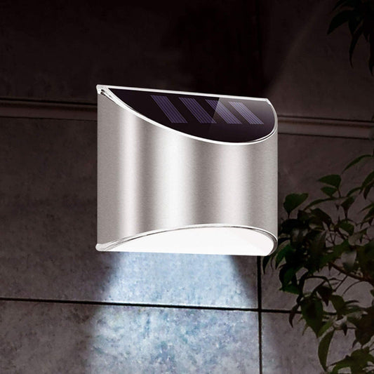 Stainless Steel Solar LED Outdoor Wall Light – Weatherproof Automatic Garden Lighting