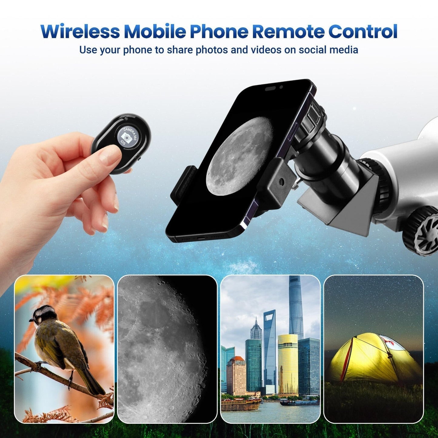 Professional 210X Telescope with Star Tracking App – Beginner-Friendly Astronomical Refractor