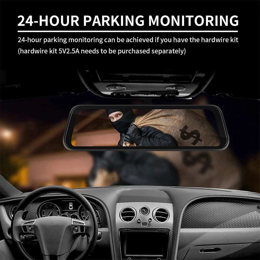 Rearview Mirror Dash Cam 4K Front & Rear | CarPlay & Smart Driving Assistant