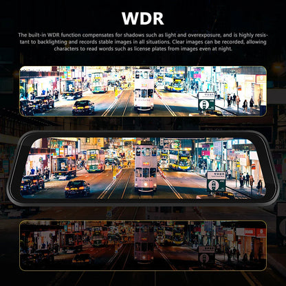 Rearview Mirror Dash Cam 4K Front & Rear | CarPlay & Smart Driving Assistant