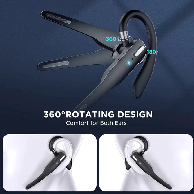 RoadMic Pro – Wireless Bluetooth 5.1 Headset with Dual Mic & Noise Cancellation for Calls and Work