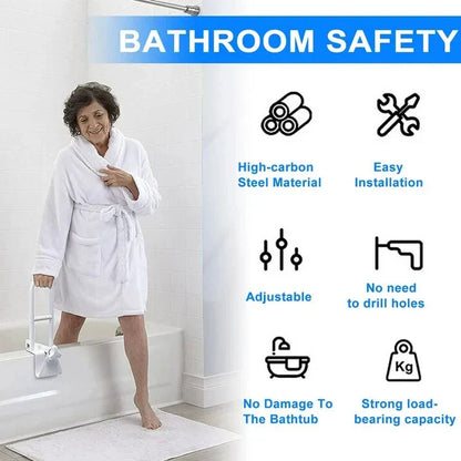 Bathtub Safety Grab Bar for Seniors & Mobility Support – No Drill, Secure Bathroom Handle