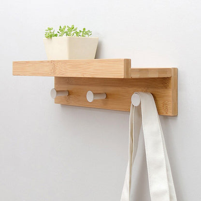 Smash Wall Shelf with Hooks – Multifunctional Wooden Storage Rack for Any Room
