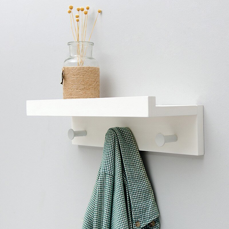 Smash Wall Shelf with Hooks – Multifunctional Wooden Storage Rack for Any Room