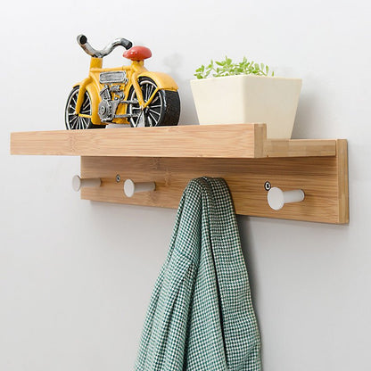 Smash Wall Shelf with Hooks – Multifunctional Wooden Storage Rack for Any Room