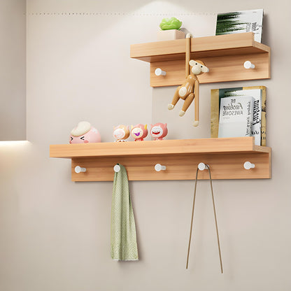 Smash Wall Shelf with Hooks – Multifunctional Wooden Storage Rack for Any Room