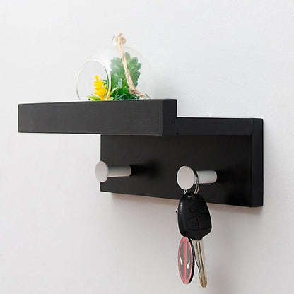 Smash Wall Shelf with Hooks – Multifunctional Wooden Storage Rack for Any Room