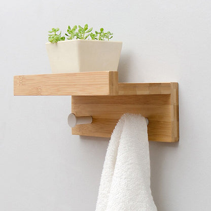 Smash Wall Shelf with Hooks – Multifunctional Wooden Storage Rack for Any Room