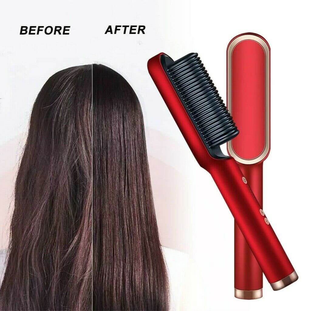 Ceramic Hair Straightening Brush – Fast, Safe & Frizz-Free Styling for All Hair Types