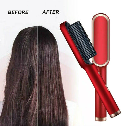 Ceramic Hair Straightening Brush – Fast, Safe & Frizz-Free Styling for All Hair Types