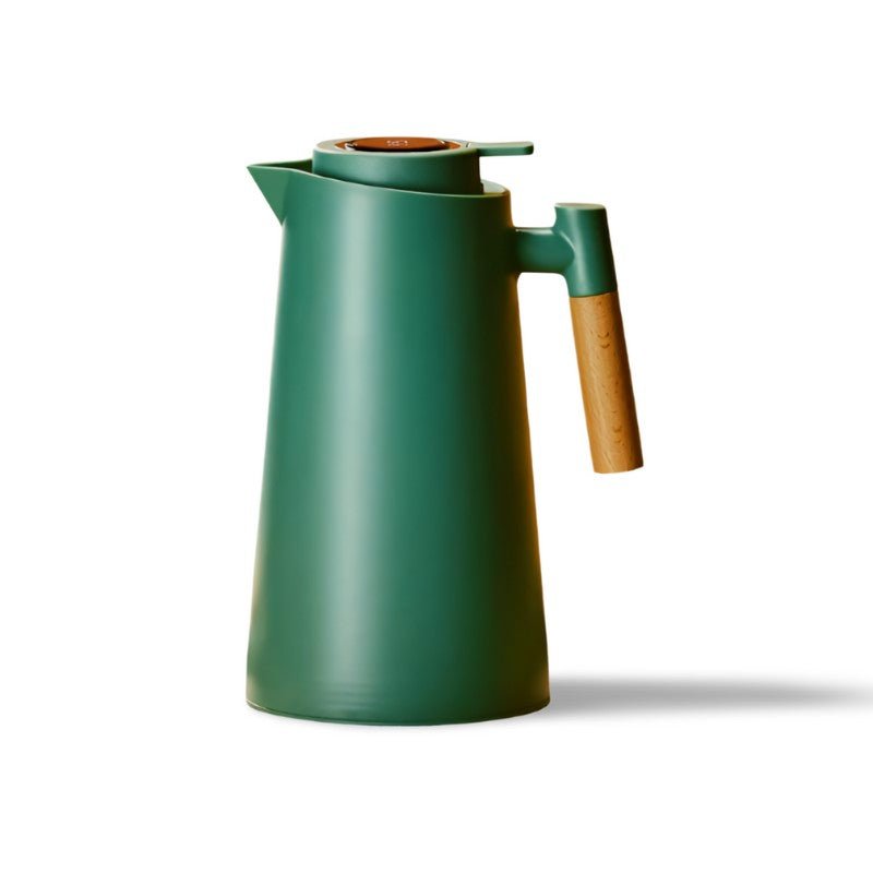 ThermoWood – Smart Insulated Thermos Jug with Digital Temperature Display & Wooden Handle