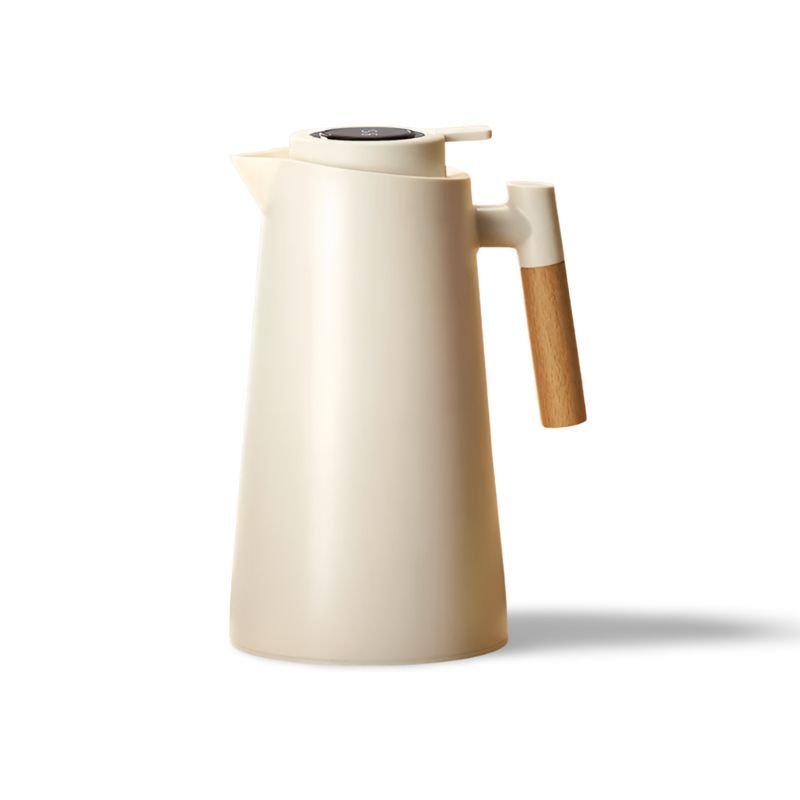 ThermoWood – Smart Insulated Thermos Jug with Digital Temperature Display & Wooden Handle