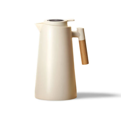 ThermoWood – Smart Insulated Thermos Jug with Digital Temperature Display & Wooden Handle