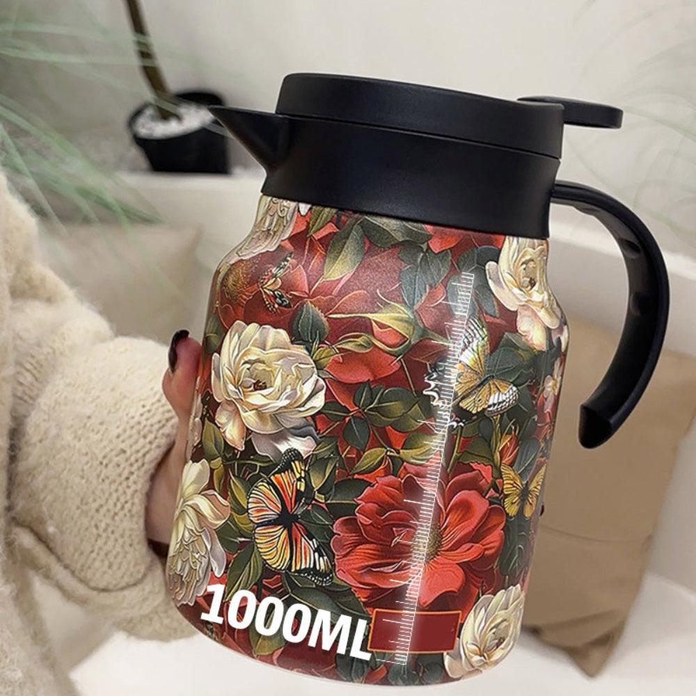 Stainless Steel Thermal Teapot with Infuser – Vacuum Insulated 1L Tea Pot