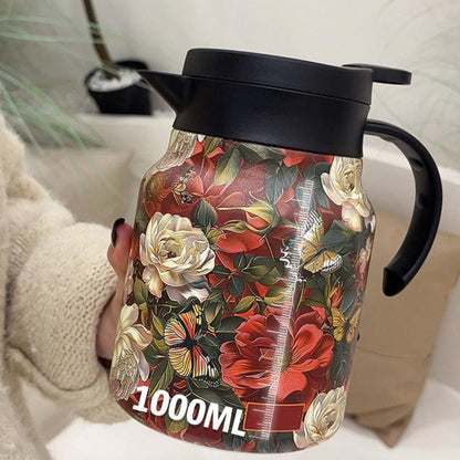 Stainless Steel Thermal Teapot with Infuser – Vacuum Insulated 1L Tea Pot