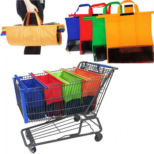EcoSmart Shopping Cart Trolley Bags (Set of 4) | Reusable Grocery Organiser System
