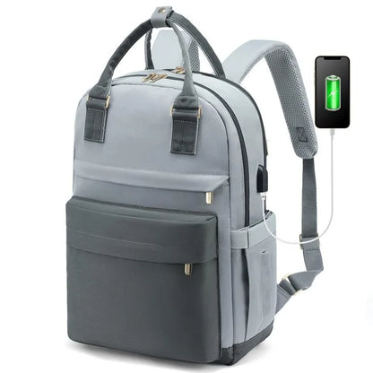 Women’s Waterproof Laptop Backpack with USB Charging – Stylish 17-Inch Work, School & Travel Bag