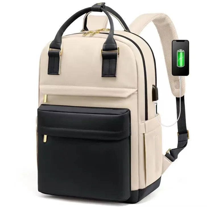 Women’s Waterproof Laptop Backpack with USB Charging – Stylish 17-Inch Work, School & Travel Bag