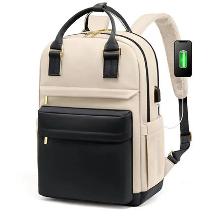 Women’s Waterproof Laptop Backpack with USB Charging – Stylish 17-Inch Work, School & Travel Bag