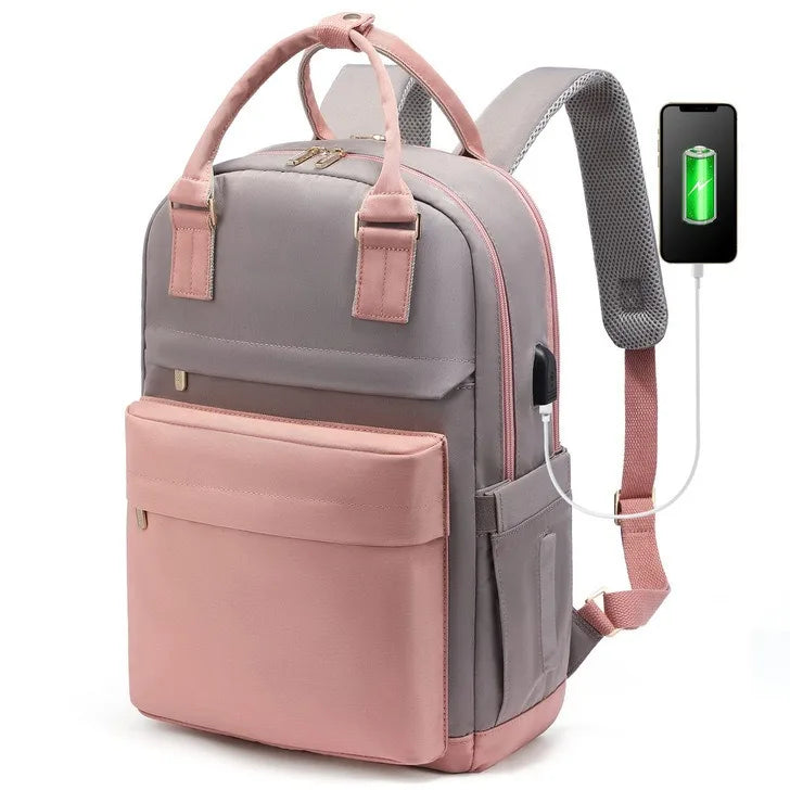 Women’s Waterproof Laptop Backpack with USB Charging – Stylish 17-Inch Work, School & Travel Bag
