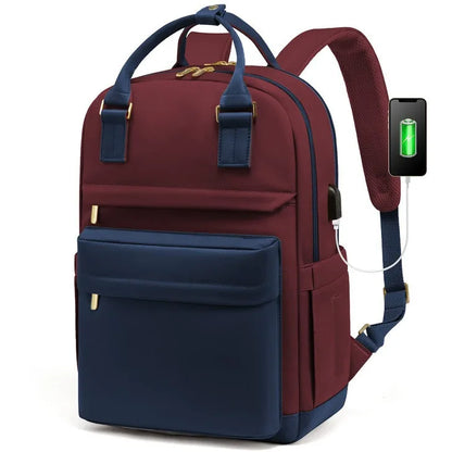 Women’s Waterproof Laptop Backpack with USB Charging – Stylish 17-Inch Work, School & Travel Bag