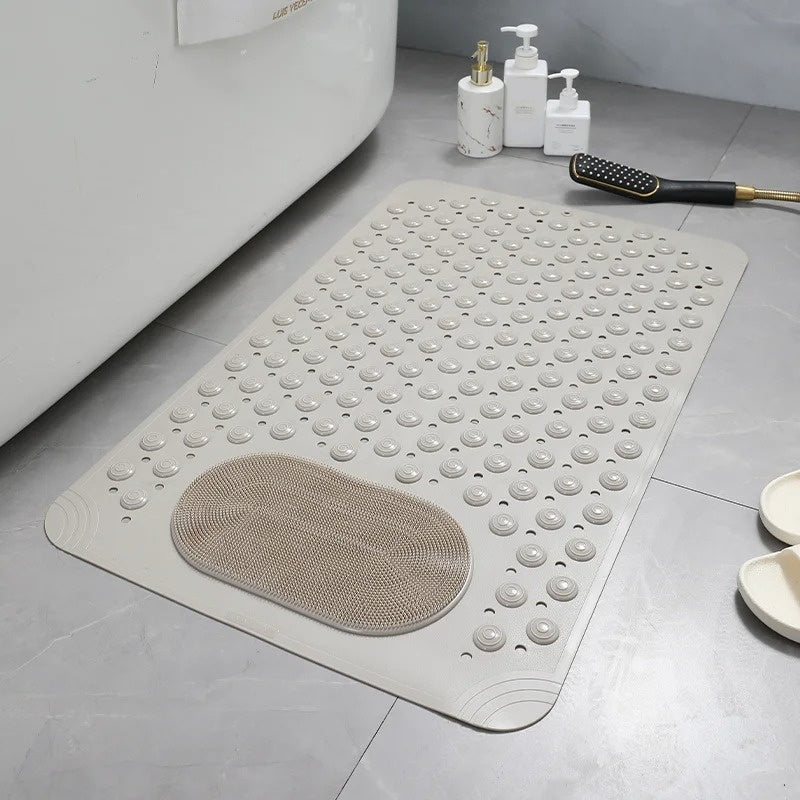 Anti-Slip Shower Mat with Integrated Foot Scrubber – Safe, Comfortable & Quick-Drying Design