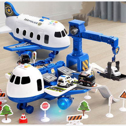 SkyExplorer Adventure Plane Playset – 20-Piece Toy Set with Construction Vehicles for Kids