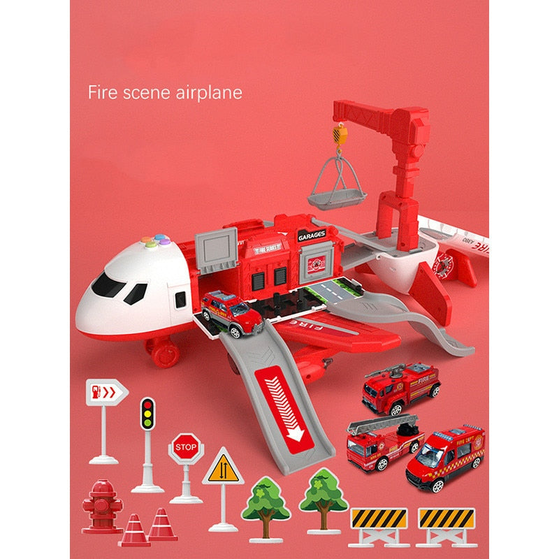 SkyExplorer Adventure Plane Playset – 20-Piece Toy Set with Construction Vehicles for Kids
