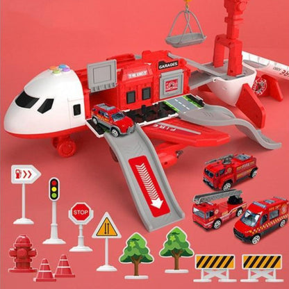 SkyExplorer Adventure Plane Playset – 20-Piece Toy Set with Construction Vehicles for Kids