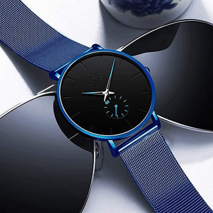 Waterproof Luxury Quartz Watch – Unisex Stainless Steel Mesh Band