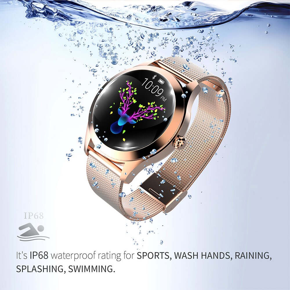 Smart Gold Women’s Smartwatch – Elegant Stainless Steel Design with Activity Tracking & Notifications